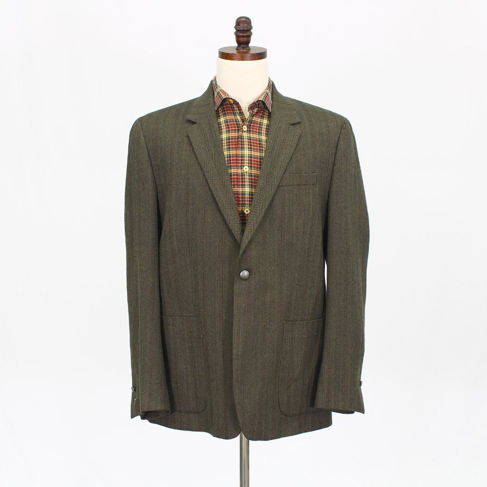 Original Penguin 46R Brown Blazer Sport Coat Jacket 1-Button Stripe T885